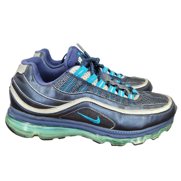 Nike Air max 24/7 Running Shoes Mens 9 Blue Silver Sneakers Trainers 397252-400 - Picture 1 of 13